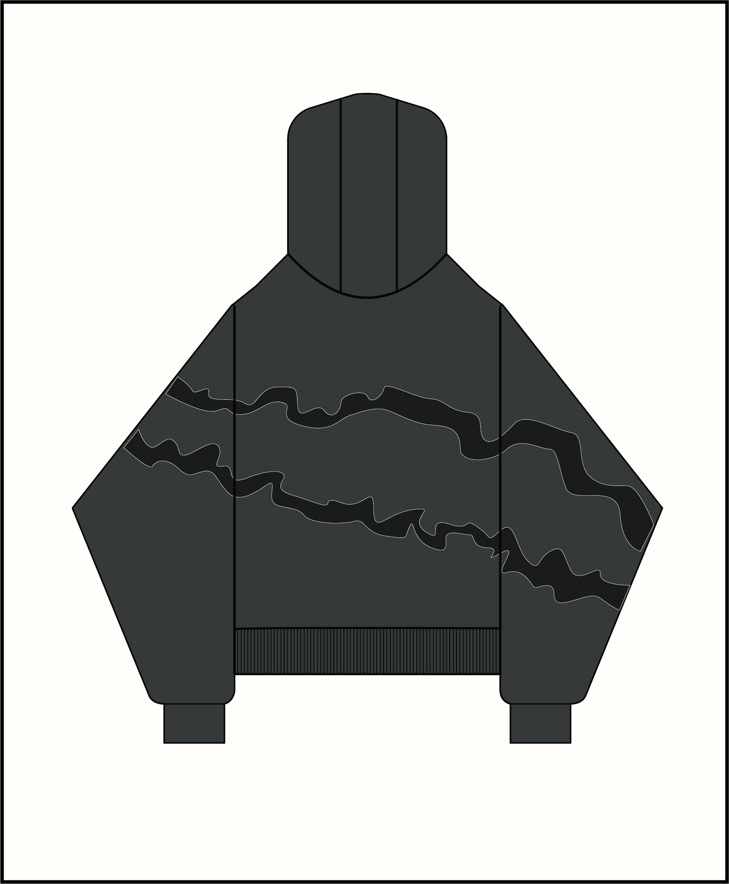 FIVO custom design boxy hoodie | Onyx black & Jet black