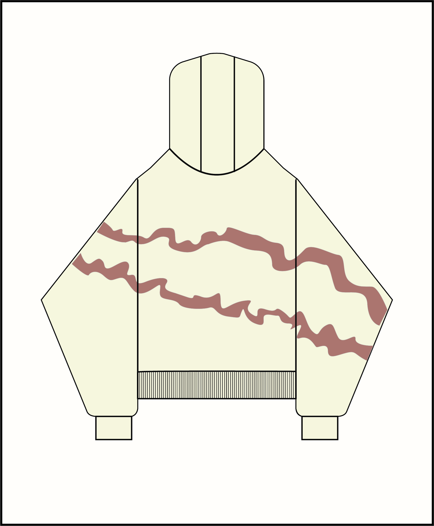 FIVO custom design boxy hoodie | Beige & Cocoa brown