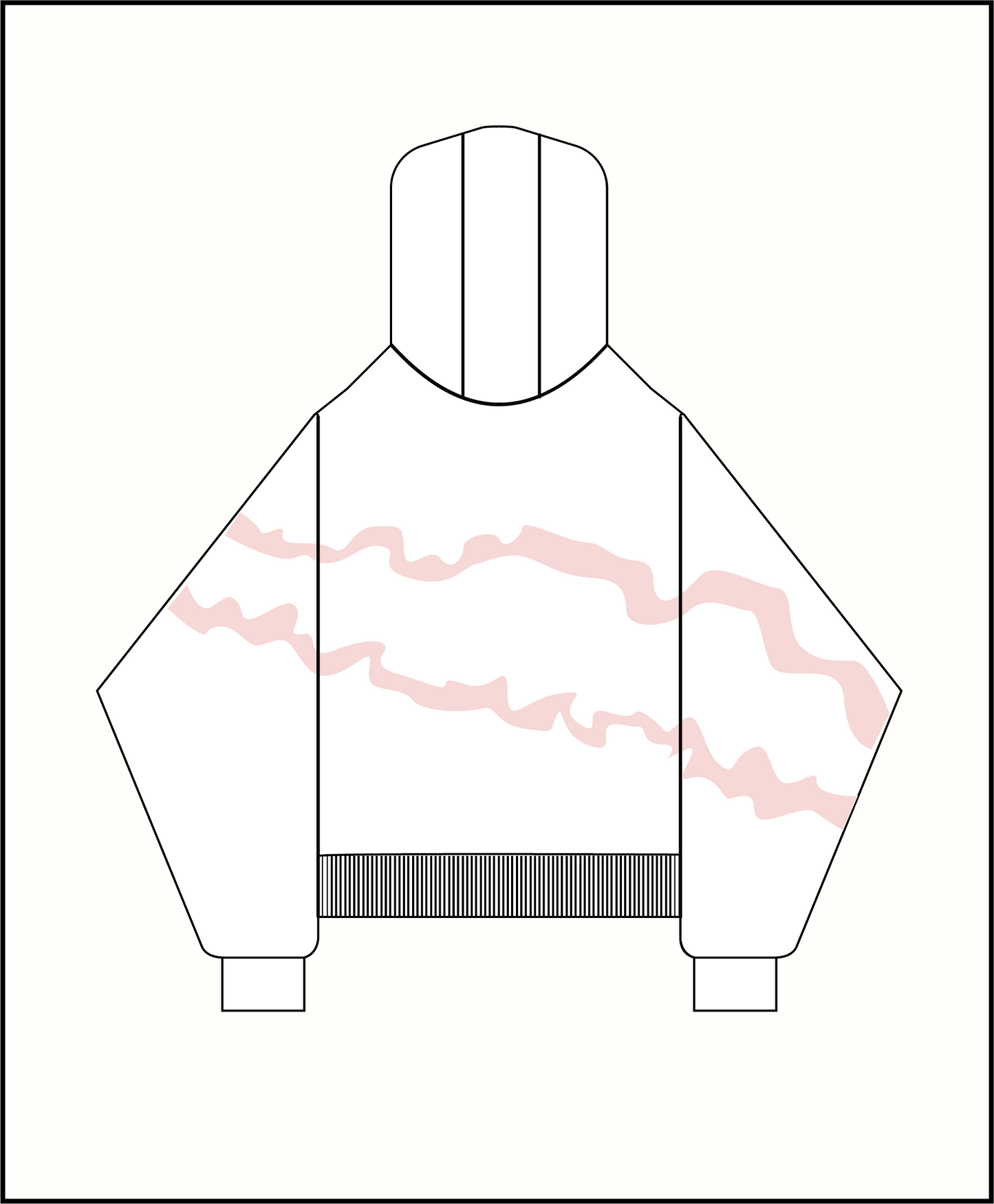 FIVO custom design boxy hoodie | White & Rose pink