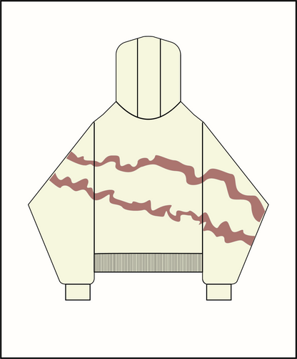 FIVO custom design boxy hoodie | Beige & Cocoa brown