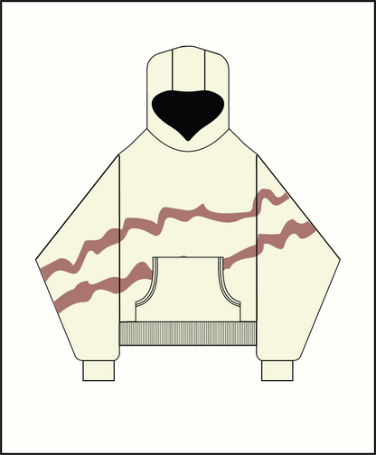 FIVO custom design boxy hoodie | Beige & Cocoa brown